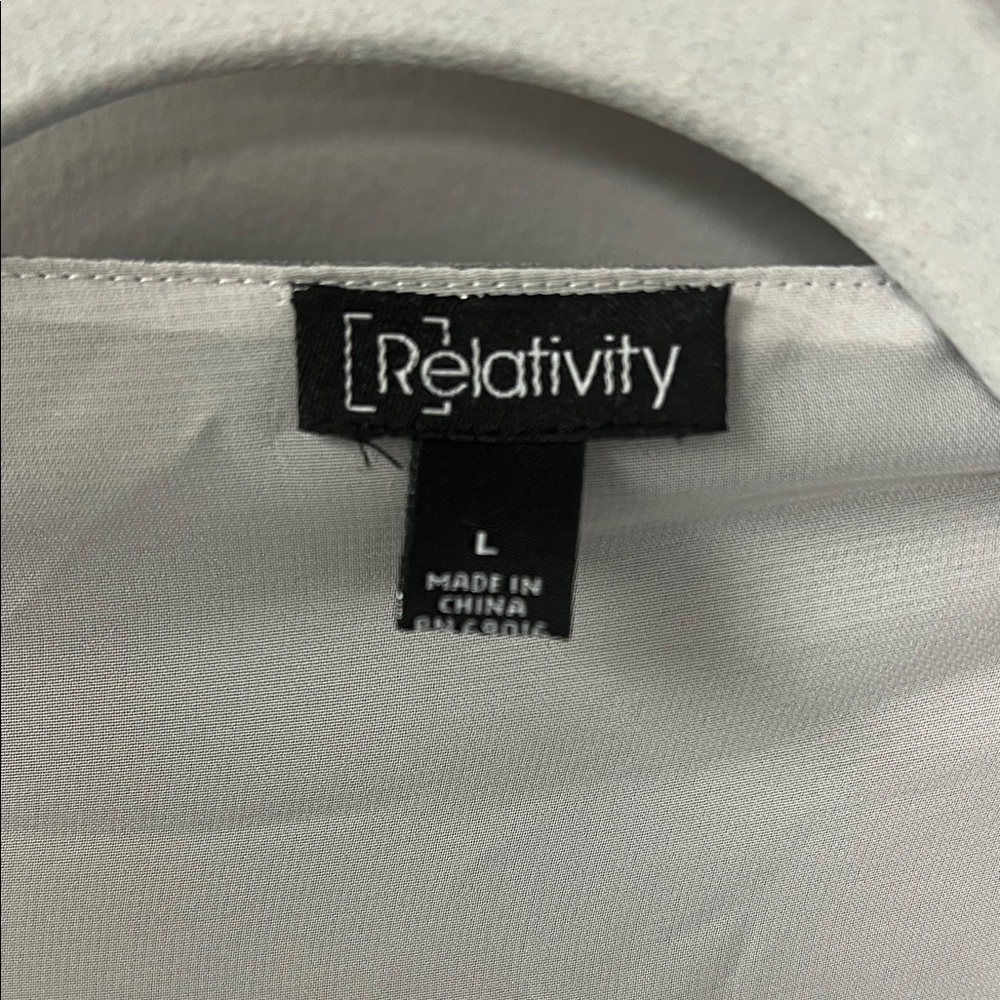 Relativity Light Gray Open-Front Draped Blazer Ja… - image 2